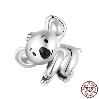 925 Sterling Silver Cute Animal Koala Charm Fit Charm Bracelets DIY - WORLD TIME VISITS