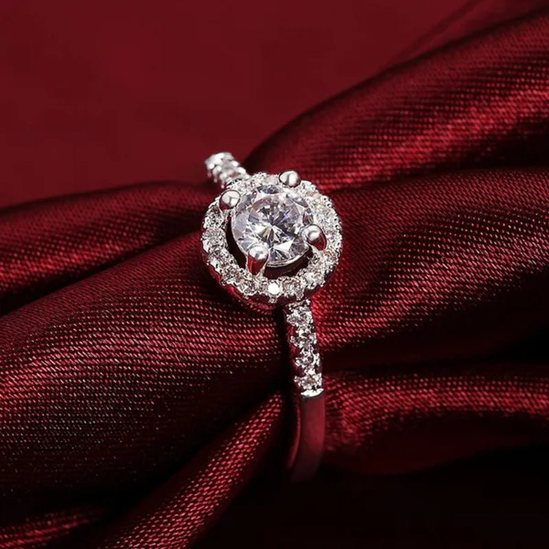 925 Sterling Silver Cute Solid Christmas Gift Noble Fashion Elegant Women Shiny Crystal CZ Necklace Earring Ring Jewelry Set