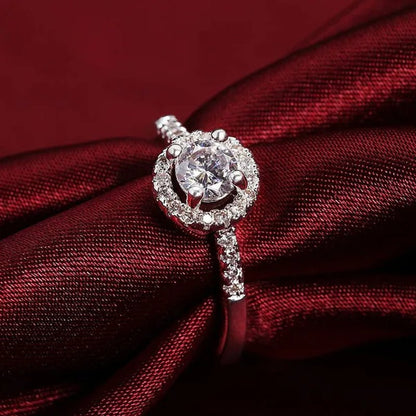 925 Sterling Silver Cute Solid Christmas Gift Noble Fashion Elegant Women Shiny Crystal CZ Necklace Earring Ring Jewelry Set