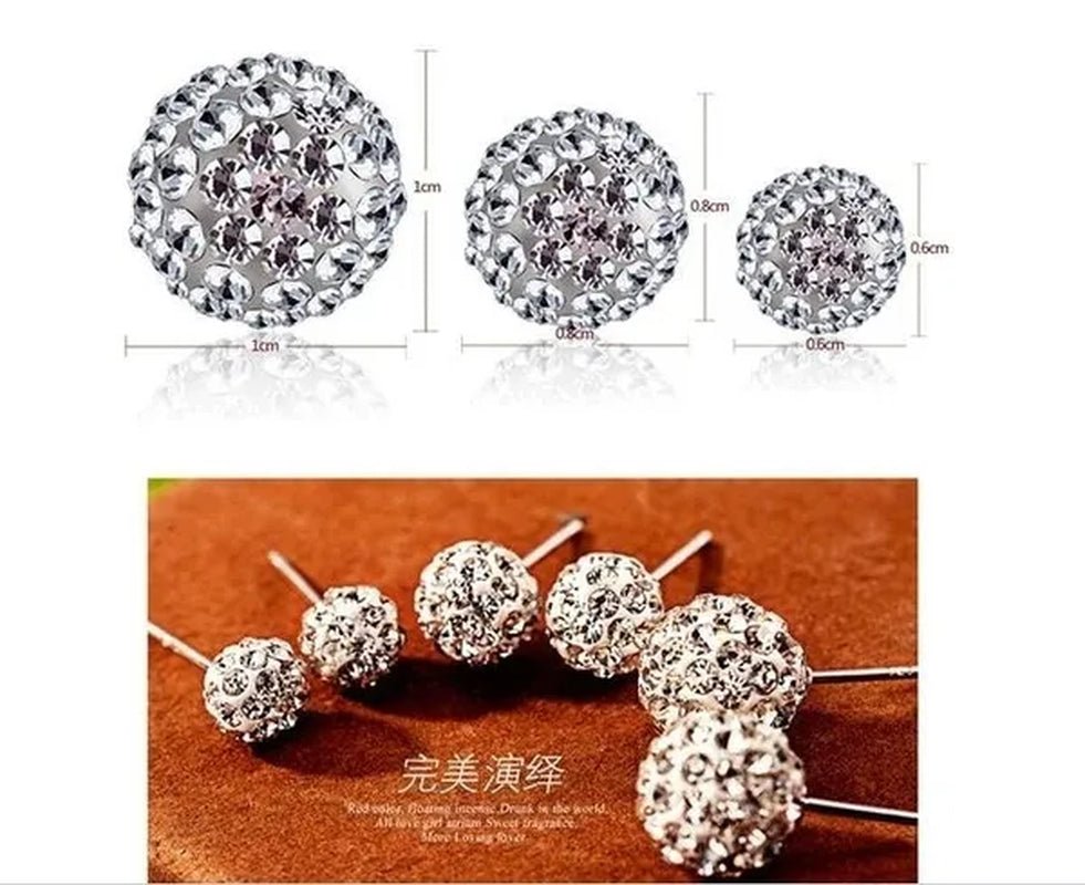 925 Sterling Silver Earrings Super Flash Diamond Earrings Full Diamond Earrings Shambala Ball Pendientes - WORLD TIME VISITS
