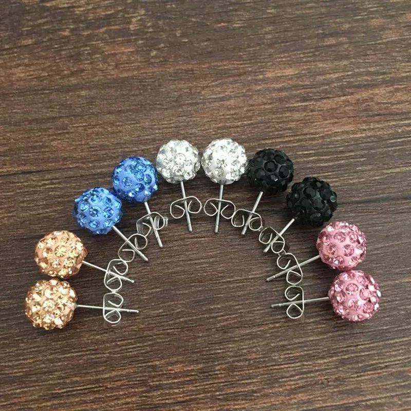 925 Sterling Silver Earrings Super Flash Diamond Earrings Full Diamond Earrings Shambala Ball Pendientes