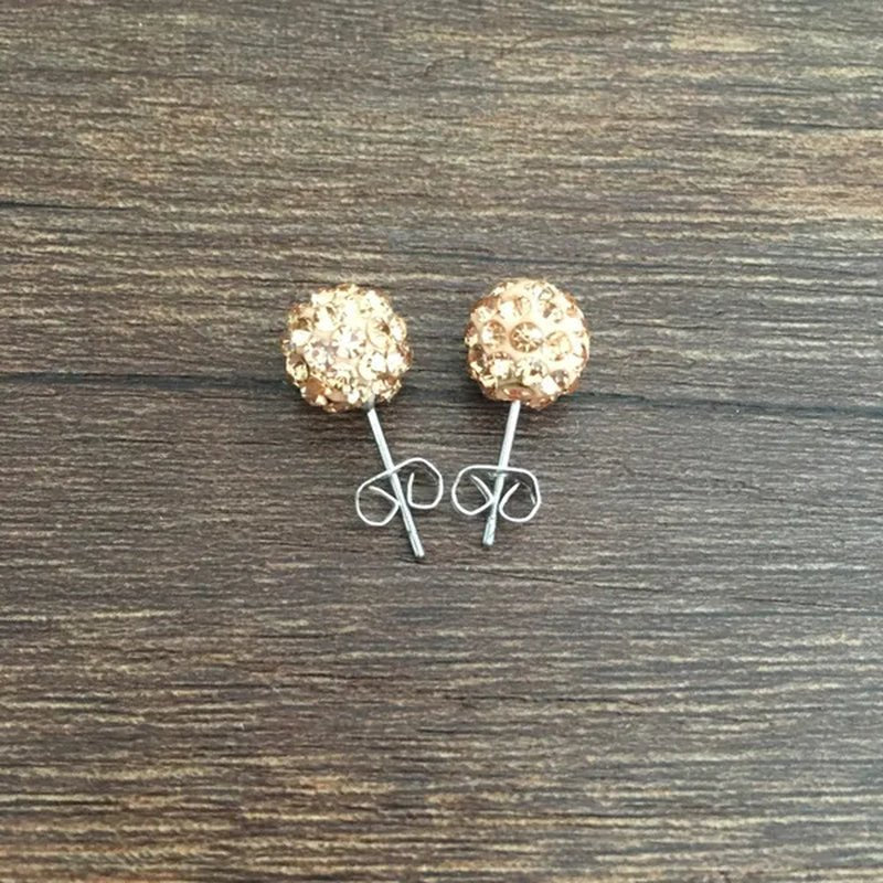 925 Sterling Silver Earrings Super Flash Diamond Earrings Full Diamond Earrings Shambala Ball Pendientes