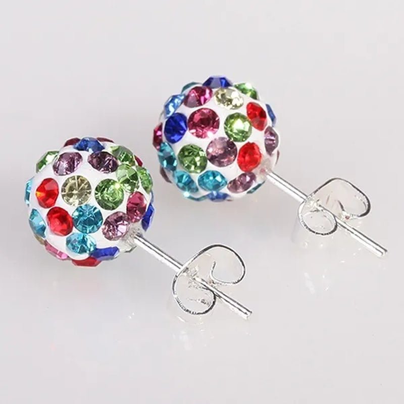 925 Sterling Silver Earrings Super Flash Diamond Earrings Full Diamond Earrings Shambala Ball Pendientes