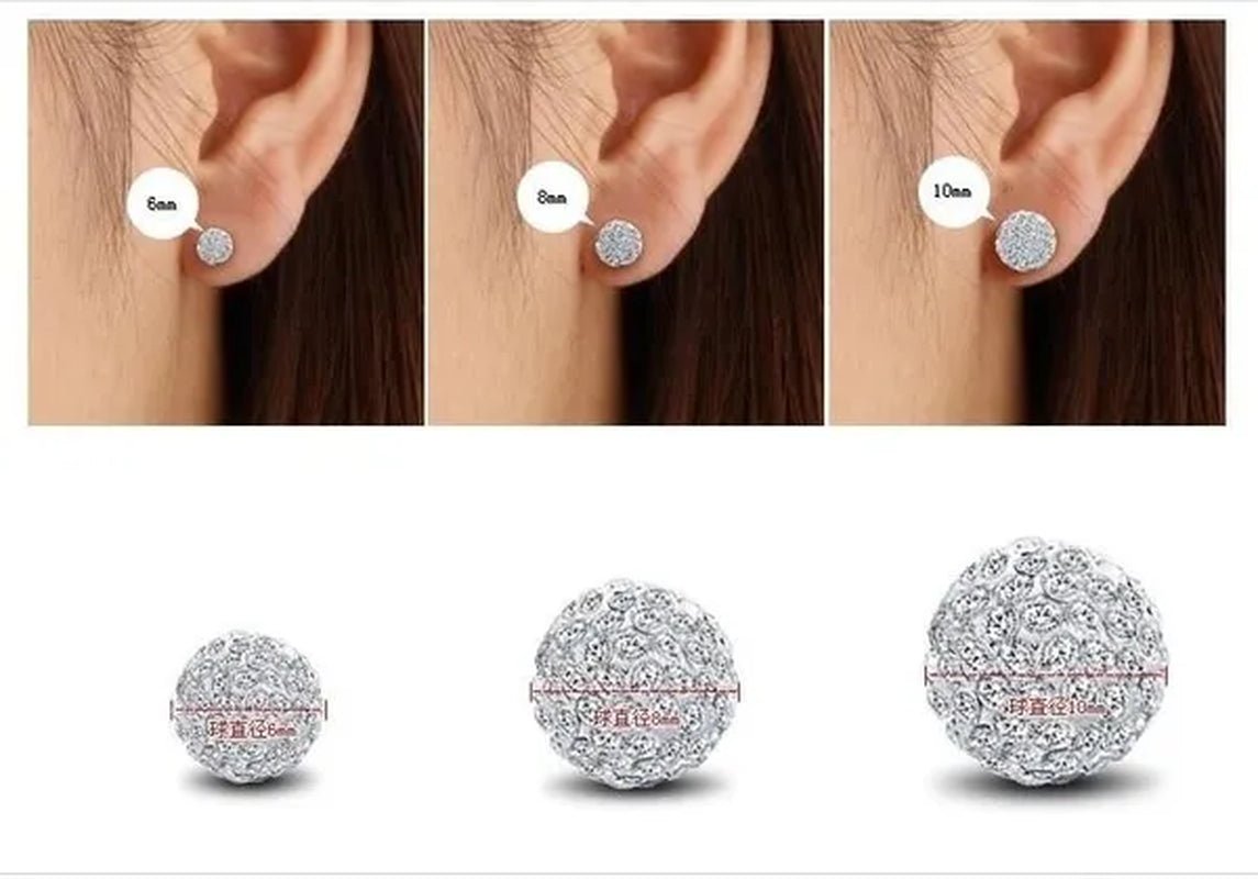 925 Sterling Silver Earrings Super Flash Diamond Earrings Full Diamond Earrings Shambala Ball Pendientes - WORLD TIME VISITS