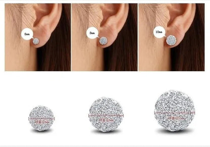 925 Sterling Silver Earrings Super Flash Diamond Earrings Full Diamond Earrings Shambala Ball Pendientes - WORLD TIME VISITS