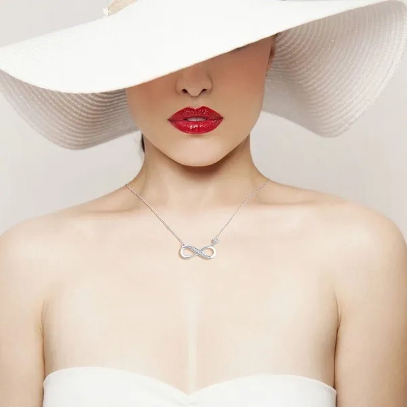925 Sterling Silver Necklace Bracelet One Sets Forever Love” Infinity Heart Love Jewelry Sets White Gold Plated Diamond Women Necklace Gift for Mother's Day