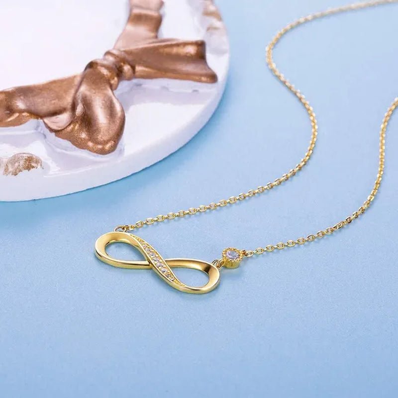 925 Sterling Silver Necklace –“Forever Love” Infinity Heart Love Pendant White Gold Plated Diamond Women Necklace Gift for for Women Girls Valentine'S Day Mother'S Day