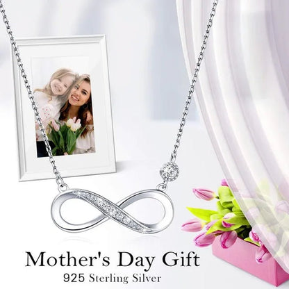 925 Sterling Silver Necklace –“Forever Love” Infinity Heart Love Pendant White Gold Plated Diamond Women Necklace Gift for for Women Girls Valentine'S Day Mother'S Day - WORLD TIME VISITS