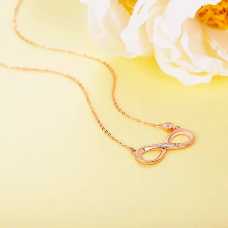 925 Sterling Silver Necklace –“Forever Love” Infinity Heart Love Pendant White Gold Plated Diamond Women Necklace Gift for for Women Girls Valentine'S Day Mother'S Day