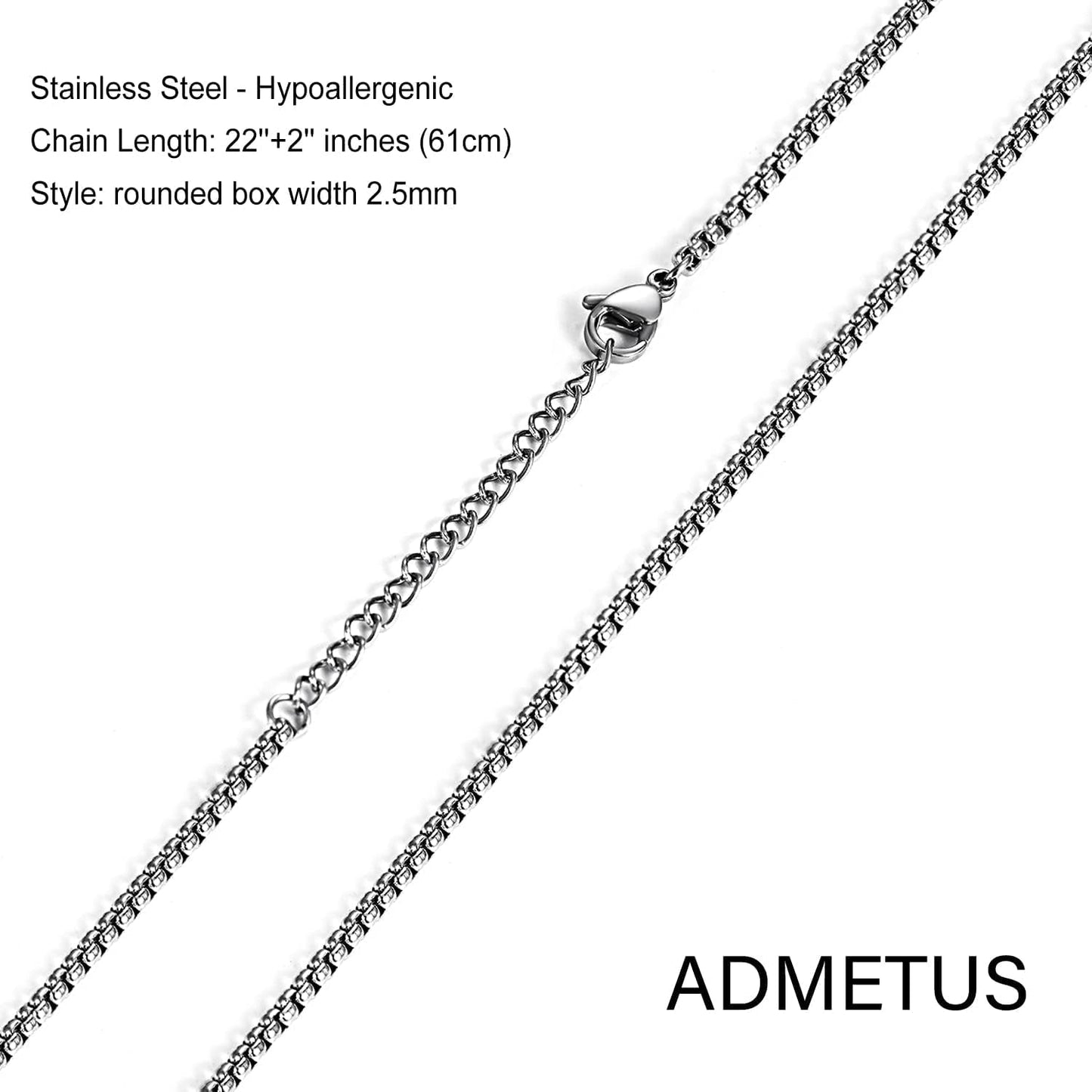 925 Sterling Silver Patron Saint Medals | Amulet Necklace Protection Jewelry for Men with 2.5Mm 22"+2" Rolo Chain
