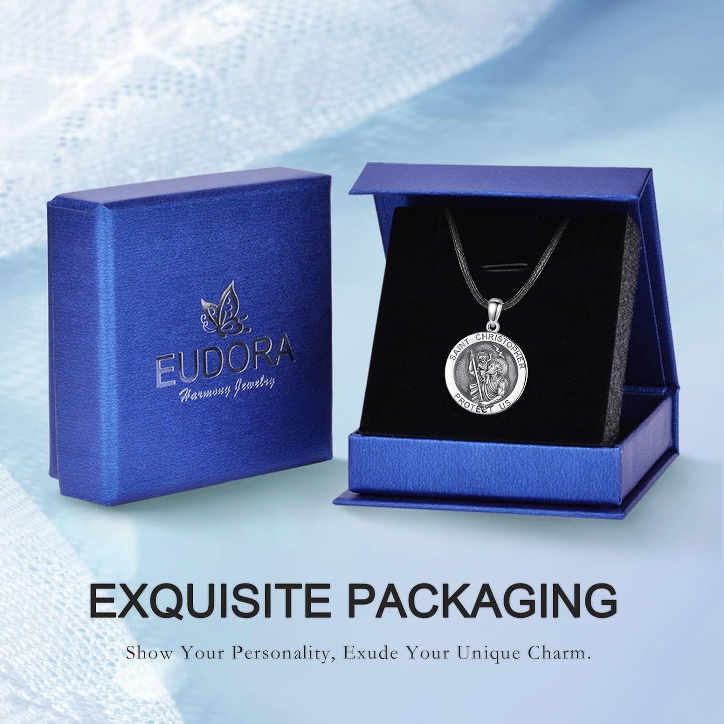925 Sterling Silver St Michael/St Christopher/St Benedict/Virgin Mary/San Judas Tadeo/Good Shepherd Cross/Archangel Necklace Medal Pendant Protection Religious Amulet Jewelry for Men Women
