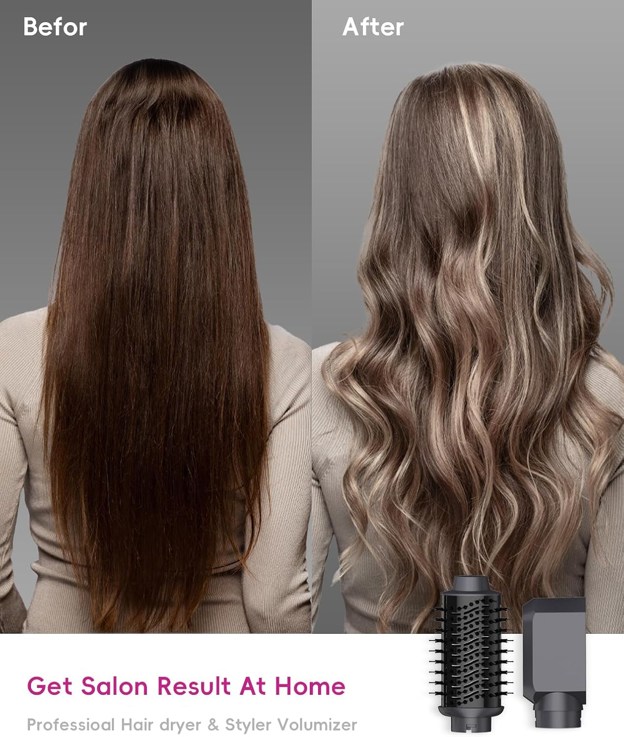 5 in 1 Hair Dryer Brush with Negative Ion Technology, Hot Air Brush Styler and Dryer