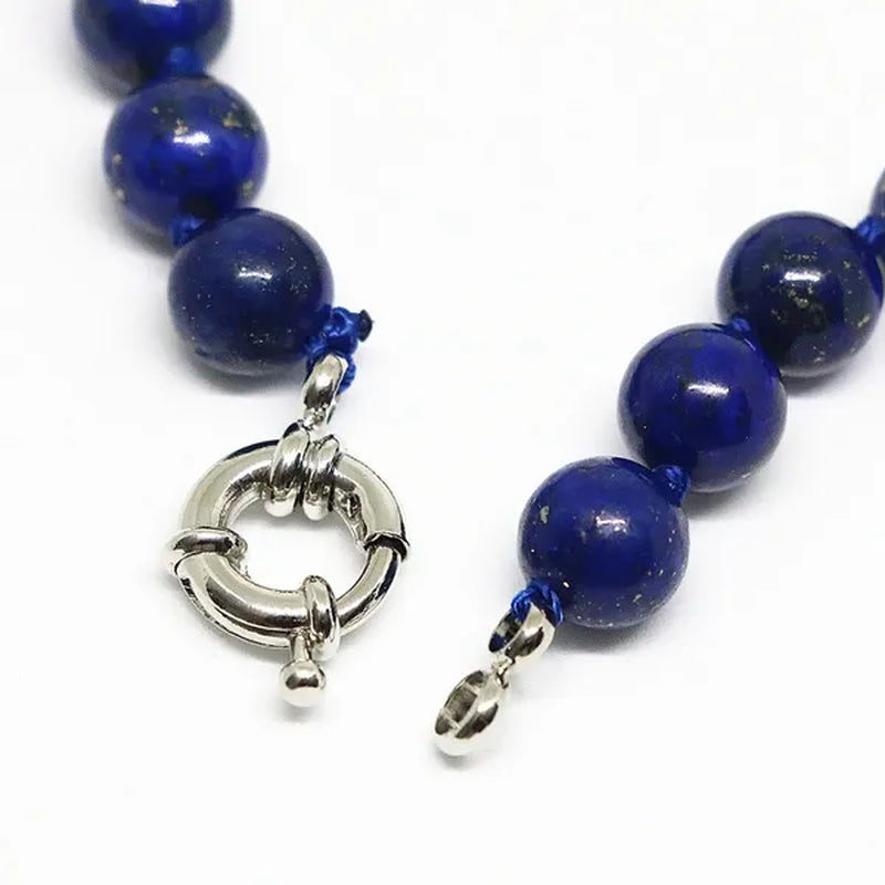 Natural Egyptian blue lapis lazuli jasper long chain necklace round beads 6,8,10mm fashoin elegant jewelry 36inch