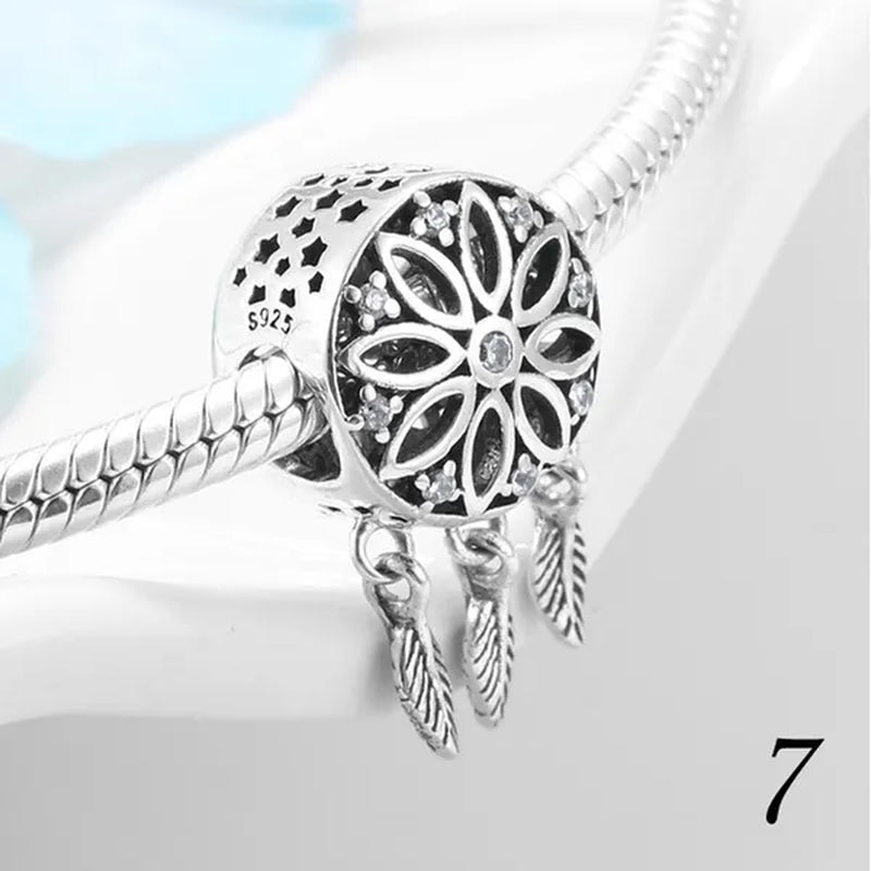 925 Sterling Silver Pink Sister Infinity Love Car Camera Charm Fit Charms Bracelets DIY for Jewelry Making