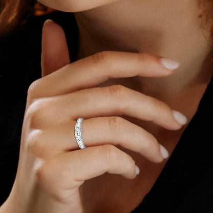 Diamond Three Stone Ring Available in 10K White Gold (1/2Ctw - 1 1/2Ctw)