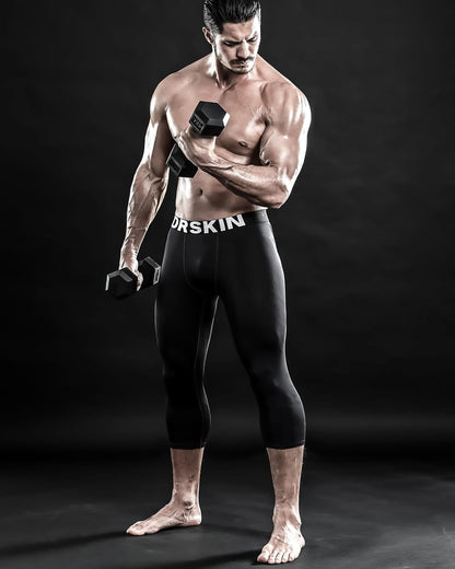 3, 2 or 1 Pack Men’S 3/4 Compression Pants Tights Leggings Shorts Sports Athletic Baselayer Running Workout Active