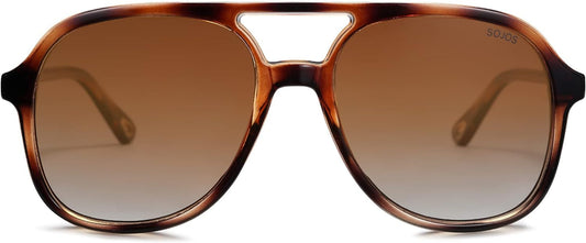 Retro Polarized Aviator Sunglasses for Women Men Classic 70S Vintage Trendy Square Aviators SJ2174