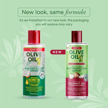 Olive Oil Heat Protection Hair Serum Infused with Coconut Oil for Restorative Shine - 6 Ounces (Pack of 1)