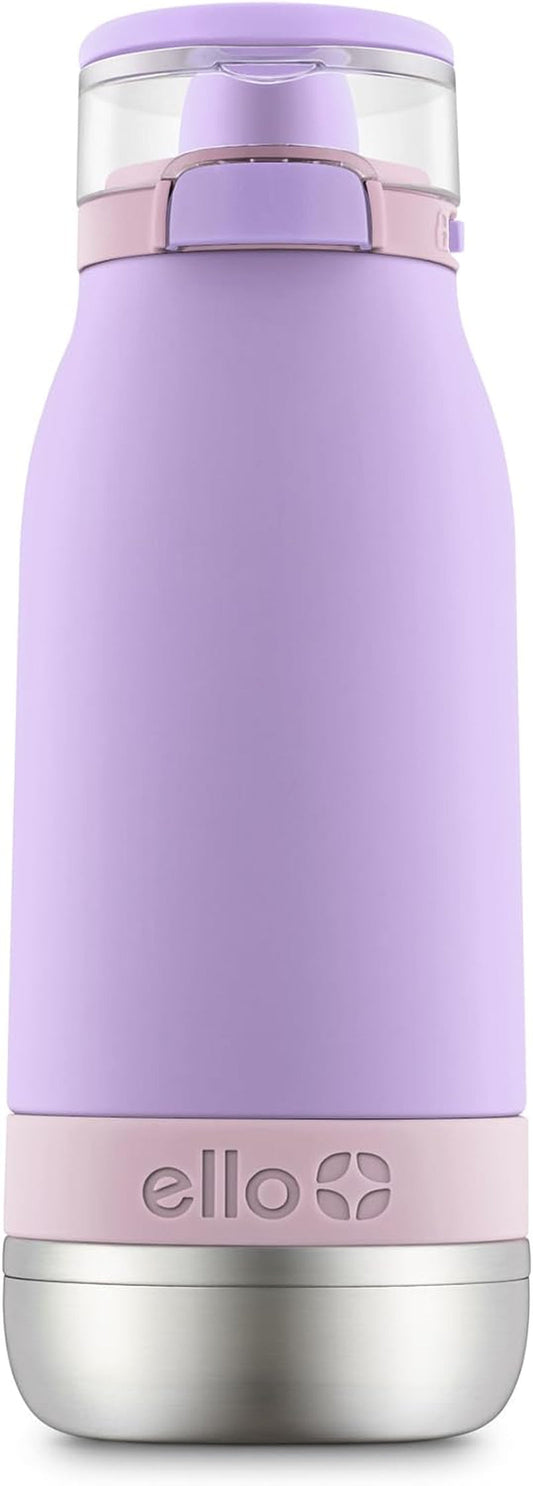 Emma 14Oz Vacuum Insulated Stainless Steel Kids Water Bottle with Straw and Built-In Carrying Handle and Leak-Proof Locking Lid for School Backpack, Lunchbox and Outdoor Sports