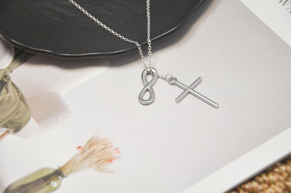 2 Pcs Cross Necklace for Women, Gold/Sterling Silver Plated Dainty Cross Pendant Necklace, Adjustable Chain, Trendy Gold Jewelry Gift for Women and Men