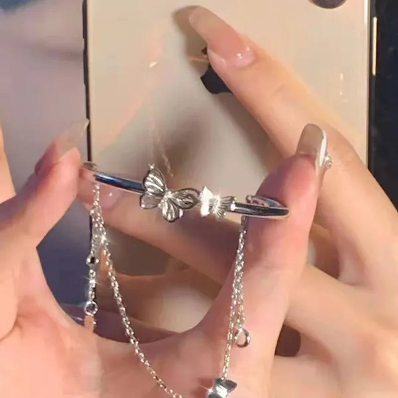 Double Butterfly Chain Bracelet Fairy All-Match Jewelry Sweet Gift