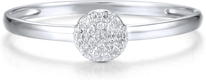 10K Solid Gold Genuine Diamond Simple Dainty Ring for Women