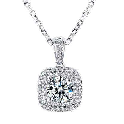 Elegant Round Cut 2.0CT White Sapphire Diamond Pendant Necklace for Women Wedding Engagement Party Jewelry