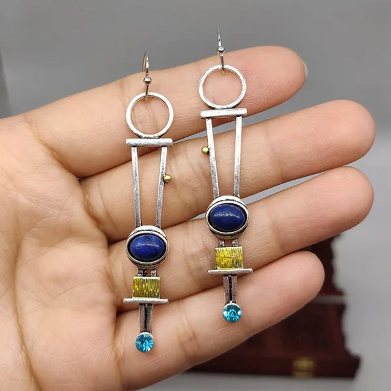 Vintage 925 Sterling Silver Natural Gemstone Pink Turquoise Earrings Woman Fashion Fine Jewelry