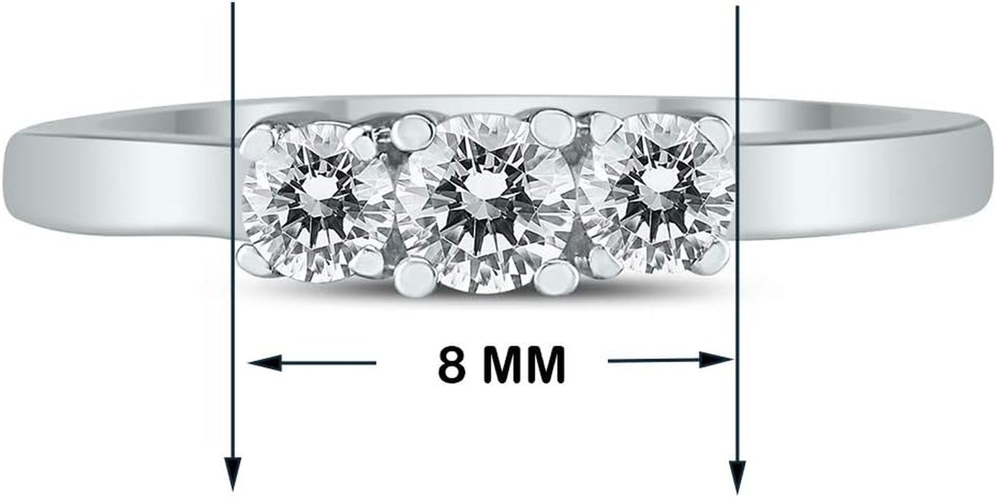 AGS Certified 1/4 Carat TW Three Stone Diamond Ring in 10K White Gold