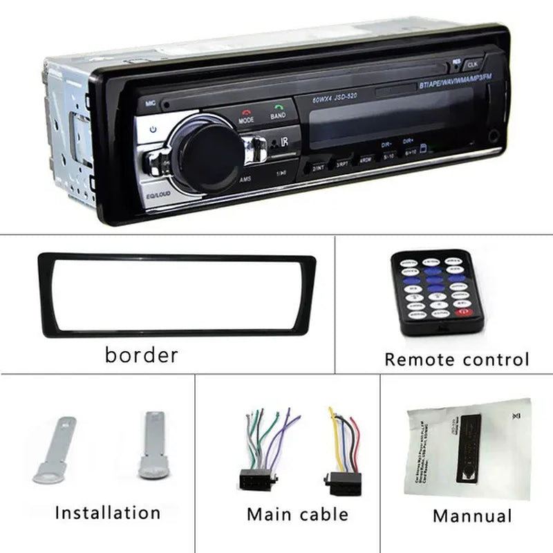 Newest 1 Din In-Dash Car Stereo Radio 12V Bluetooth Handsfree MP3 Audio Player Support USB/SD MMC Port 12V Car Stereo FM Radio MP3 Audio Player 1 Din Autoradio