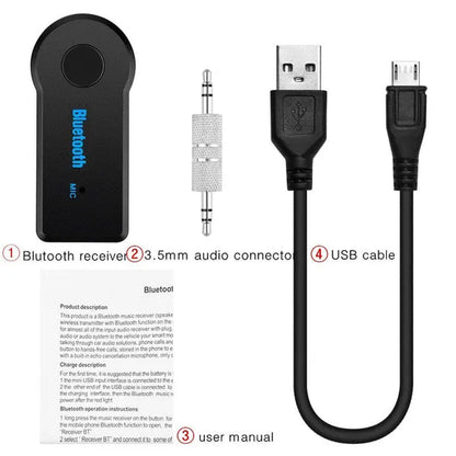 1 Pack Bluetooth Receiver/Bluetooth Car Kit, Portable Universal Aux Adapter 3.5Mm Auxiliary Stereo Output Music Streaming Sound System Hands-Free Audio Adapter & Wireless Car Kits for Home, Car, Wired Headset Earphones