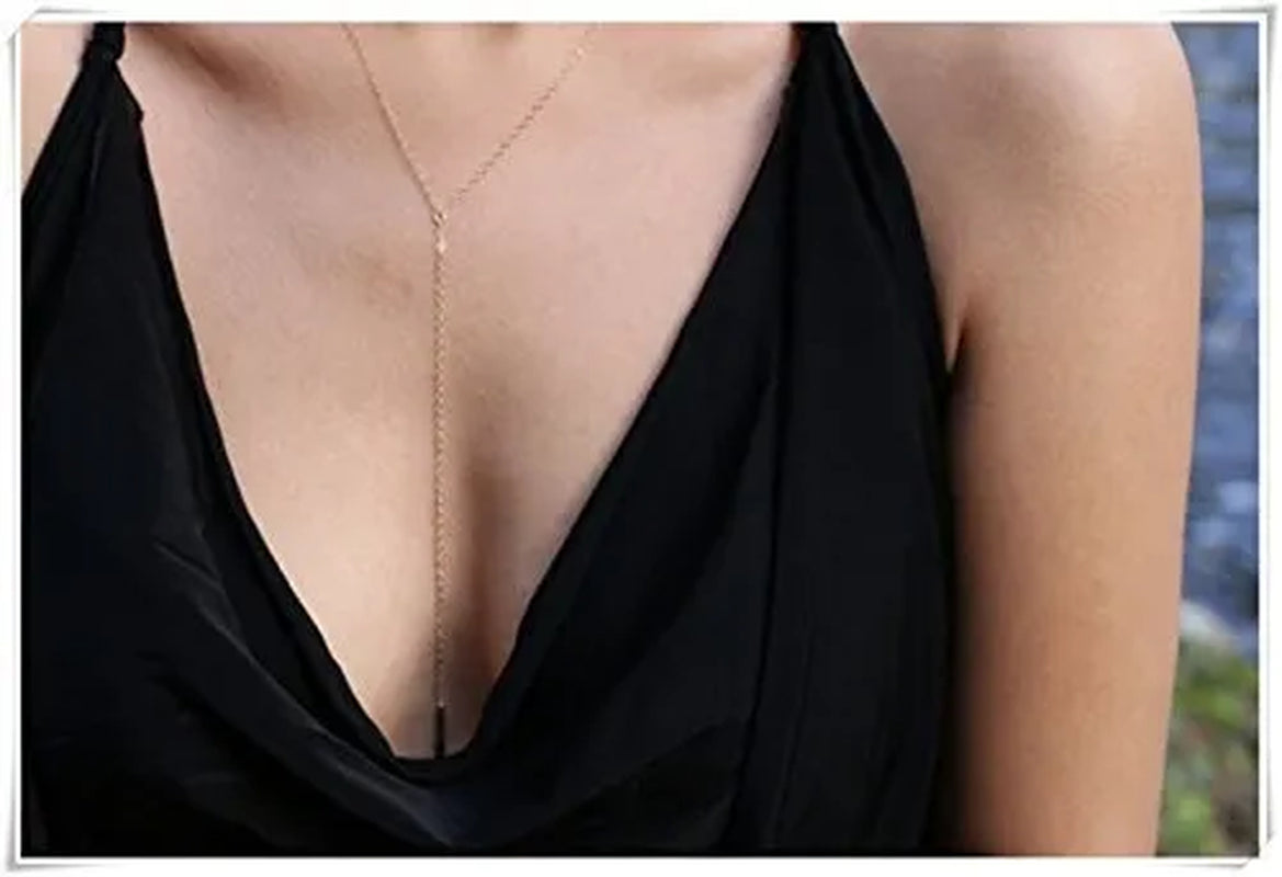 Simple Chain Necklace - Y Lariat necklace in 14K Gold filled or Sterling Silver