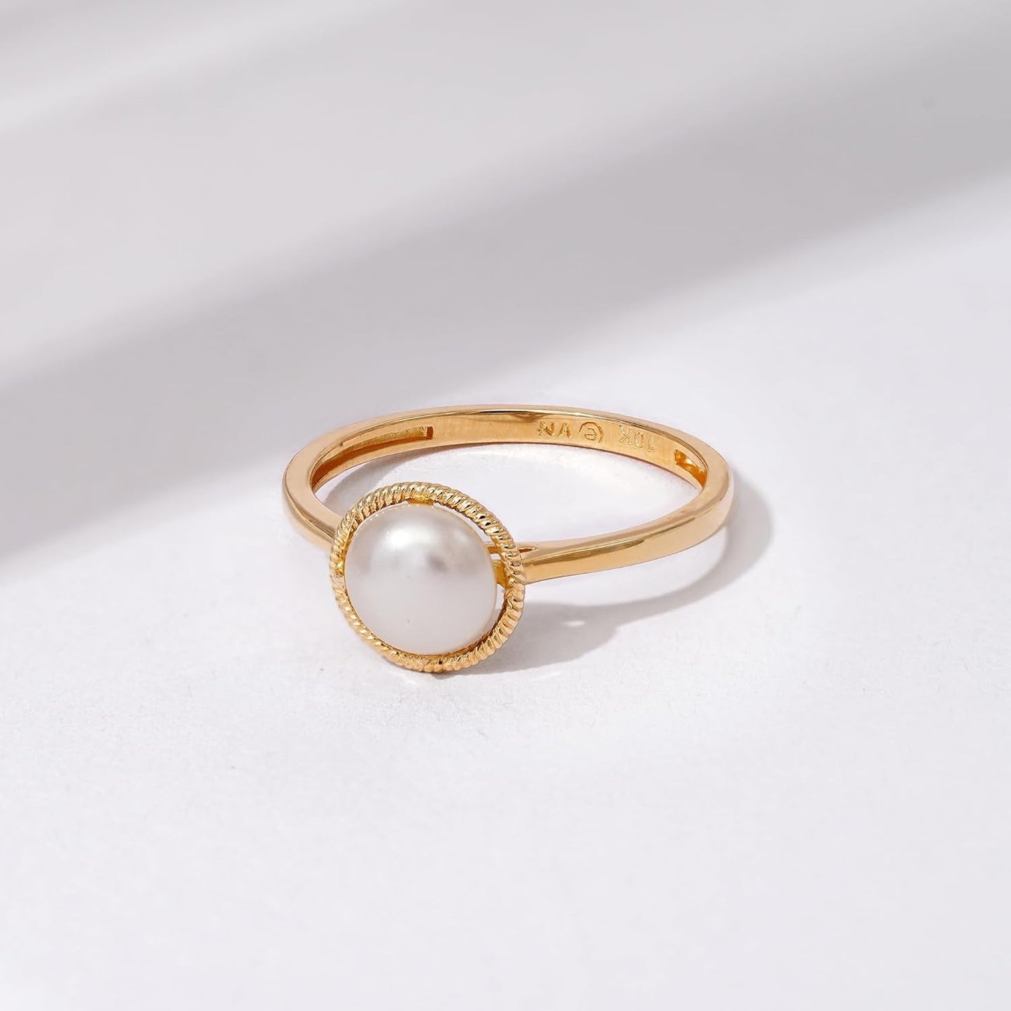 10K Gold Imported Crystal March Birthstone Ring (Previously Amazon Collection)