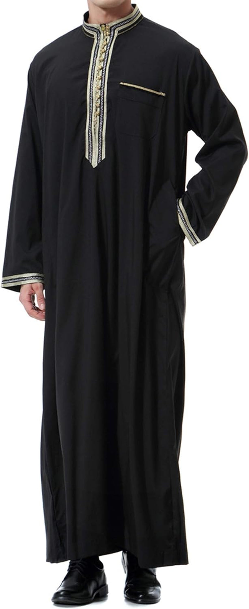 Islamic Mens Clothing Kaftan Maxi-Muslim Male Shirt Long Sleeve Abaya Dubai Cotton…