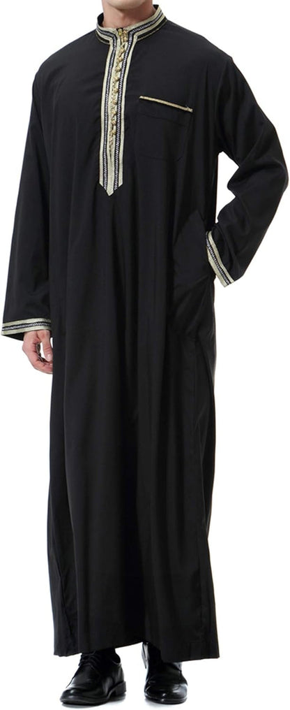 Islamic Mens Clothing Kaftan Maxi-Muslim Male Shirt Long Sleeve Abaya Dubai Cotton…