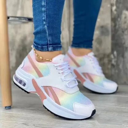 Women'S Flying Weave Mesh Breathable Sports Shoes Air Cushion Lightweight Casual Sneakers Athletic Tennis Shoes Walking Sneakers