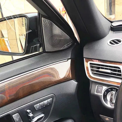 2PCS for Mercedes Benz E Class W212 2009 2010 2011 2012 2013 2014 2015 Interior Trim Car Styling Car Front a Pillar Audio Speaker Cover Stainless Steel Sticker Decor Accessories