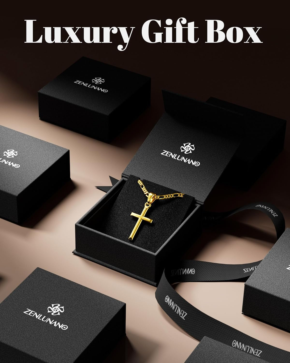 Cross Necklace with Luxury Gift Box - Top-Grade 316L Stainless Steel Cross Pendant, Sleek Polished Design, Christian Jewelry for Men and Women