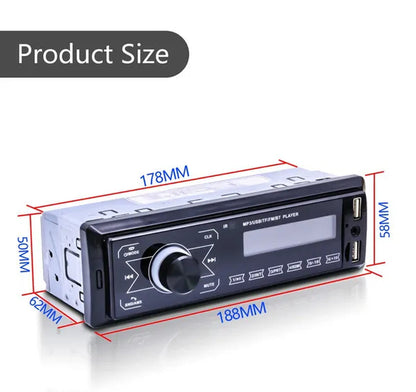 Podofo Autoradio 12V 1Din Car Radio Bluetooth Car Stereo In-Dash Car Audio Phone AUX-IN Fm/Usb/Radio Remote Control MP3 Player