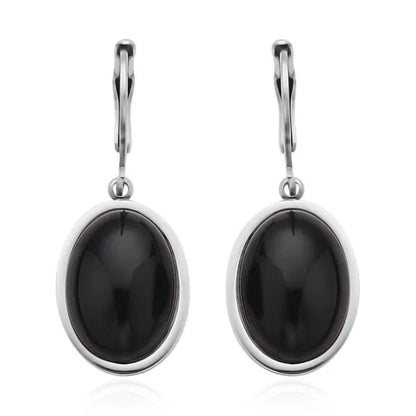 Shop LC Gemstone Oval Stainless Steel Lever Back Dangle Drop Earrings Jewelry for Women Gifts for Women