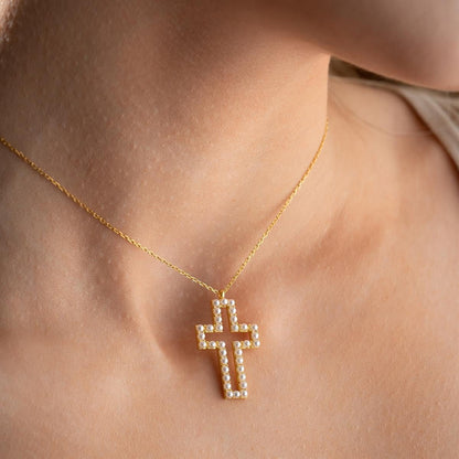 925 Sterling Silver Necklace for Women, Cross Necklace for Women and Girls Genuine Gems Zircon, Birthday and Christmas Jewelry Gift