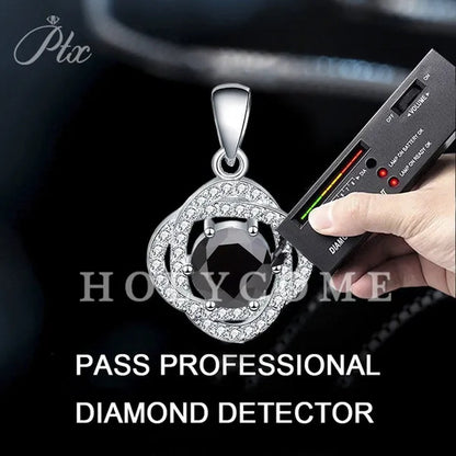 HOLYCOME Real Moissanite Diamond Necklace for Women Girls 925 Sterling Silver Mini Moissanite Rose Flower Pendant Necklace Fine Jewelry