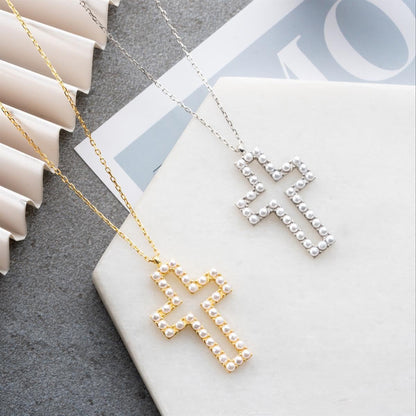 925 Sterling Silver Necklace for Women, Cross Necklace for Women and Girls Genuine Gems Zircon, Birthday and Christmas Jewelry Gift