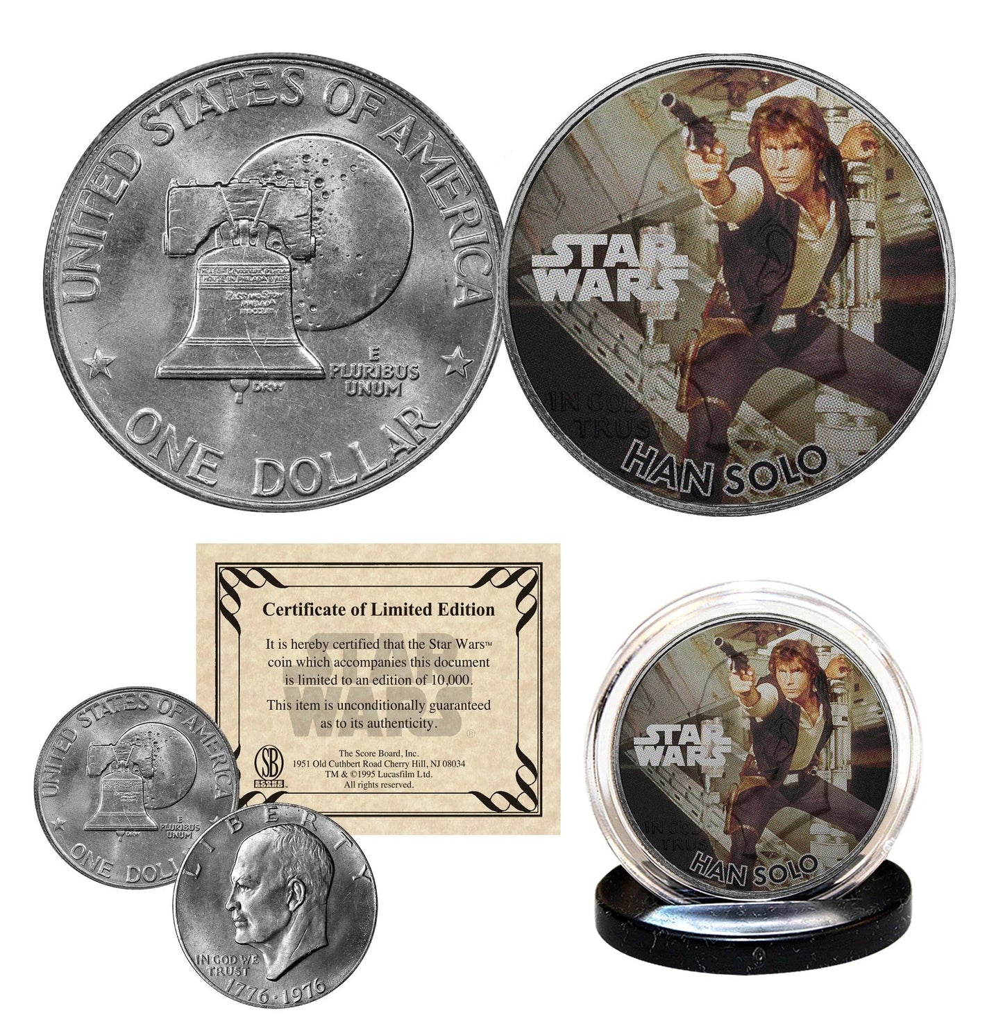 HAN SOLO - STAR WARS Officially Licensed 1976 Eisenhower IKE Dollar U.S. Coin Master Coins