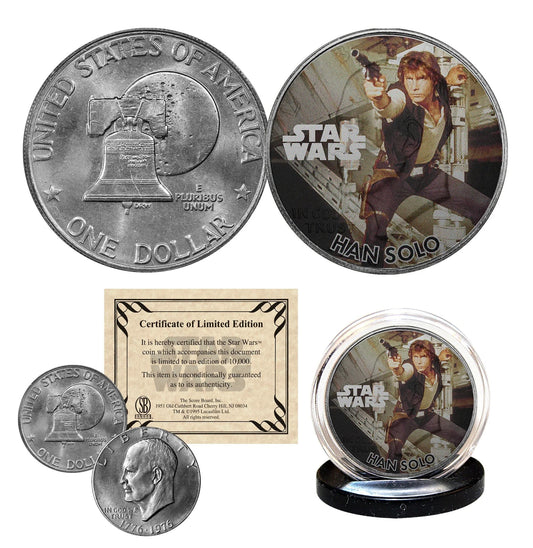 HAN SOLO - STAR WARS Officially Licensed 1976 Eisenhower IKE Dollar U.S. Coin Master Coins - WORLD TIME VISITS