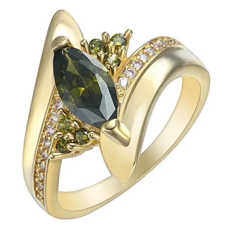 Size 6 7,8,9 ,10 Jewelry Women's Blue Sapphire 18K Golden Plated Ring Gift (Choice Color and Size )