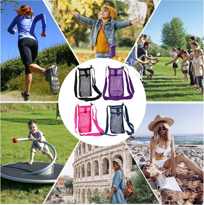 2 Pack Portable Water Bottle Bag with Adjustable Shoulder Strap - Foldable Lightweight Beach Water Bottle Sling Bag for Sports Gym Hiking Camping Walking