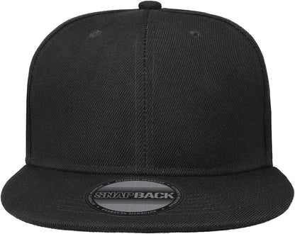 Snapback Hats for Men - Flat Bill Brim Baseball Cap Hat - Plain Blank Adjustable - WORLD TIME VISITS