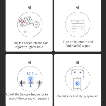 Bluetooth 5.0 FM Transmitter Car Kit MP3 Modulator Player Wireless Handsfree Audio Receiver Dual USB Fast Charger 3.1A