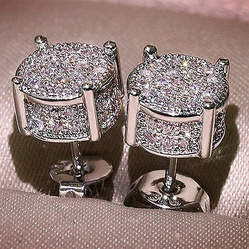 Luxury Fashion Creative Round Zircon Earrings Vintage Crystal Zircon Earrings Women's Earrings Jewelry Wedding Earrings Engagement Wedding Jewelry Birthday Party Anniversary Gift Earrings